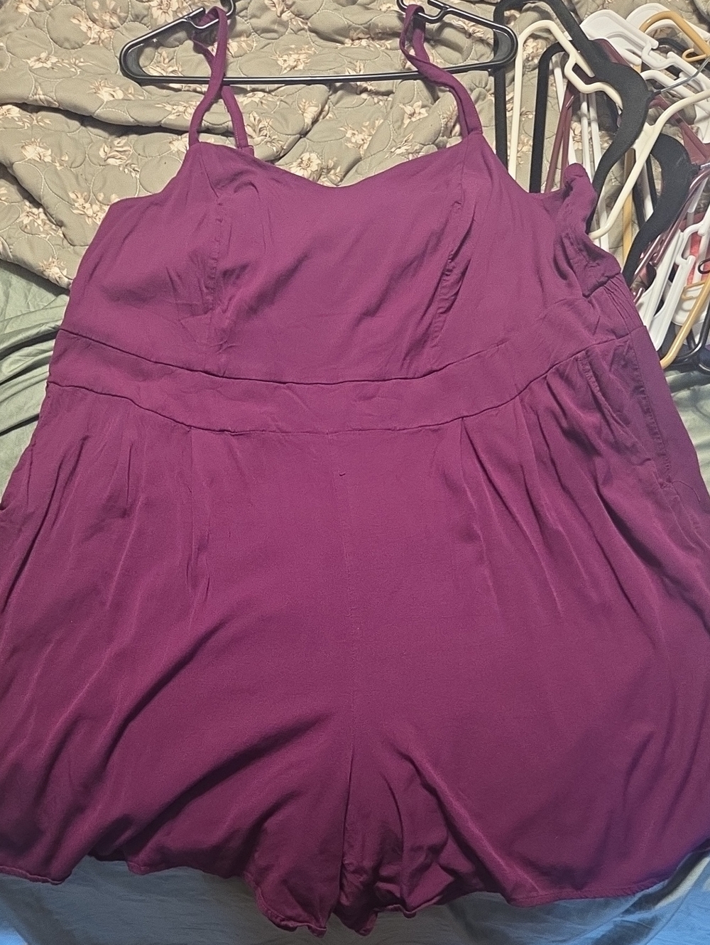 torrid Plum Sleeveless Romper with Adjustable Straps